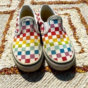 Kids Rainbow Checkered Vans